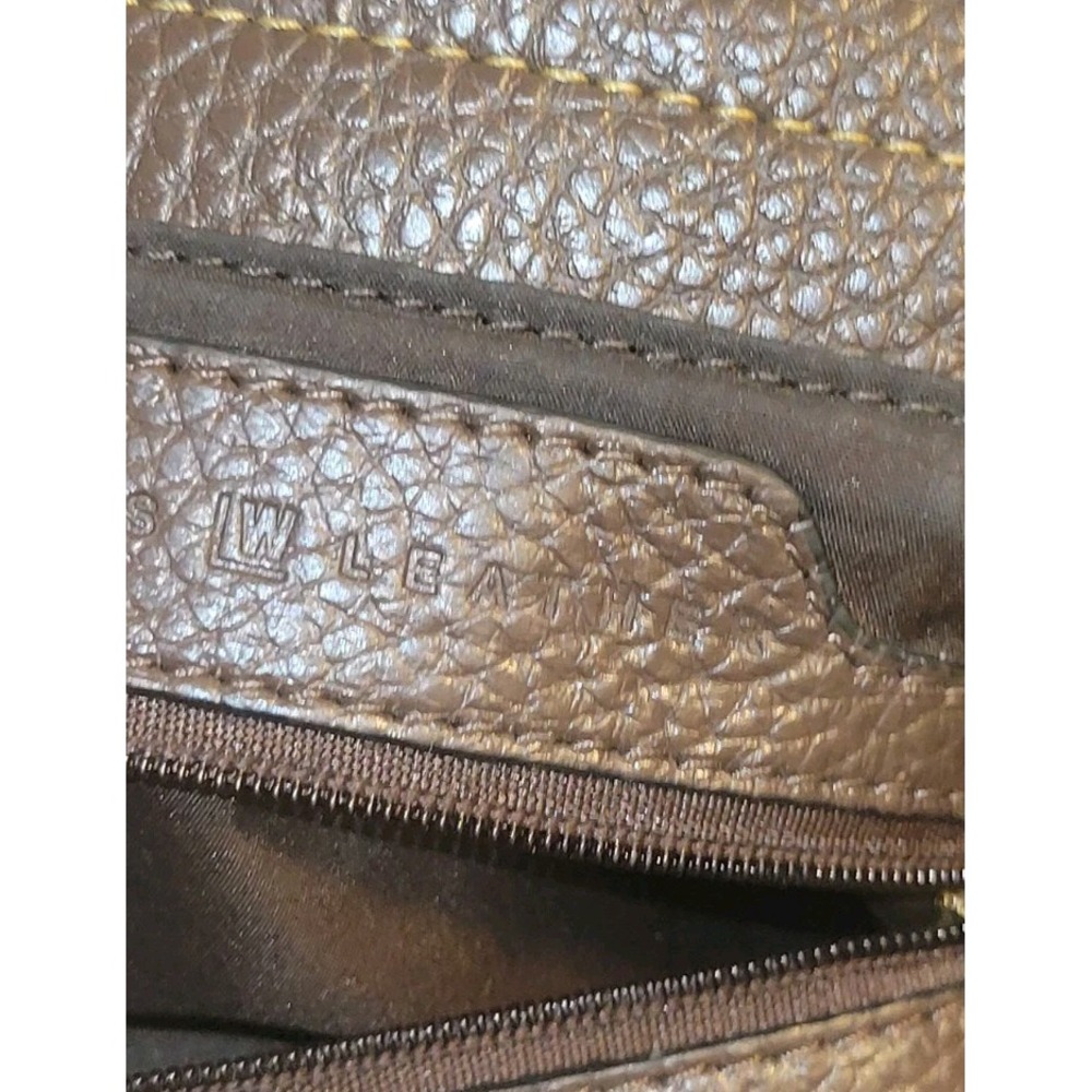 Vtg Y2K Wilson Leather Brown Signature Belt Accent Leather Trim Shoulder Handbag - Picture 8 of 8